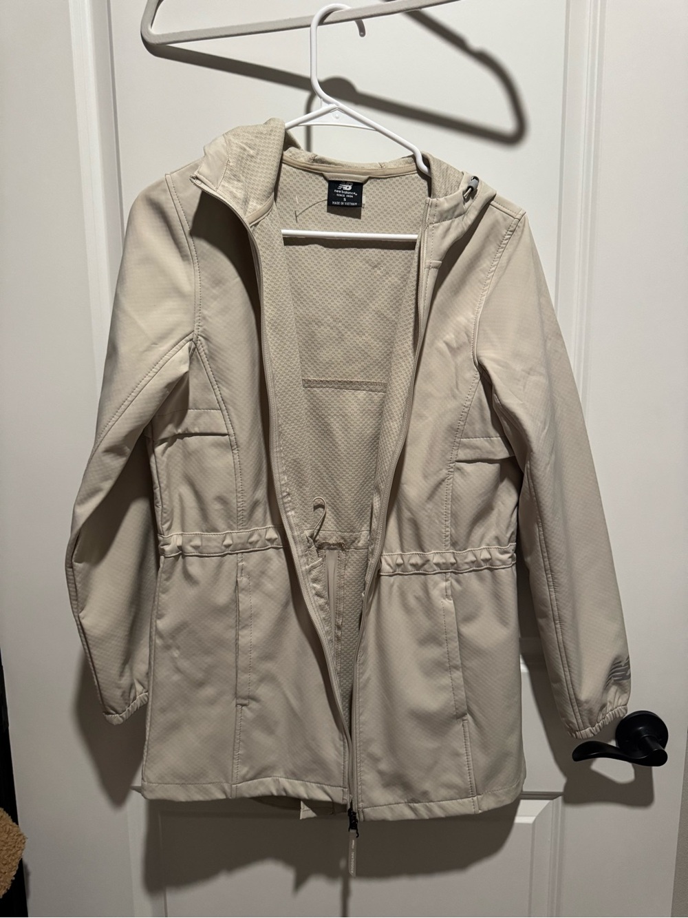New Balance Light Cream Hooded Utility Anorak Jacket